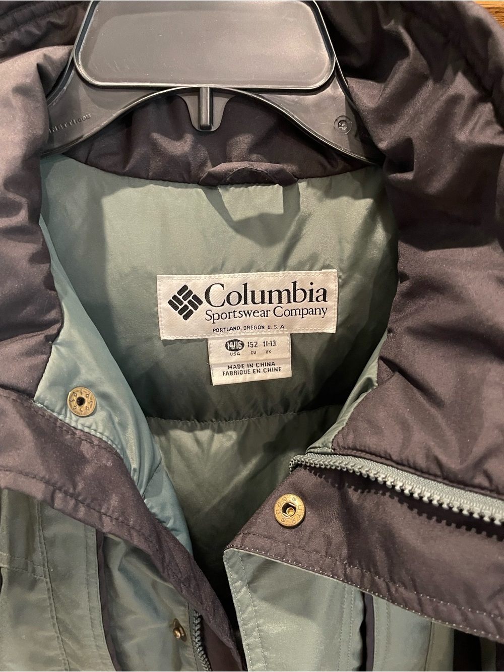 Columbia Kids Two-Tone Green and Black Puffer Jacket